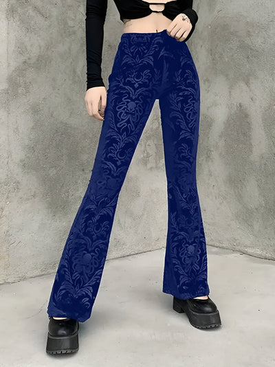 Bianca | Elegante Gothic Floral Schlaghosen