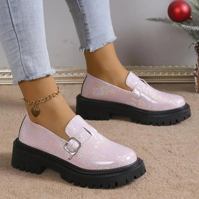 Maxime - Schimmernde Plateau-Loafer für Damen