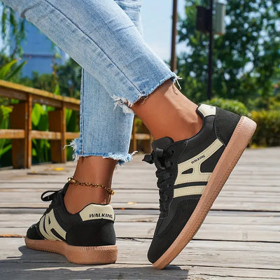Noa - Damen lässige Turnschuhe mit niedrigem Absatz, Schnürung Mode Schuhe