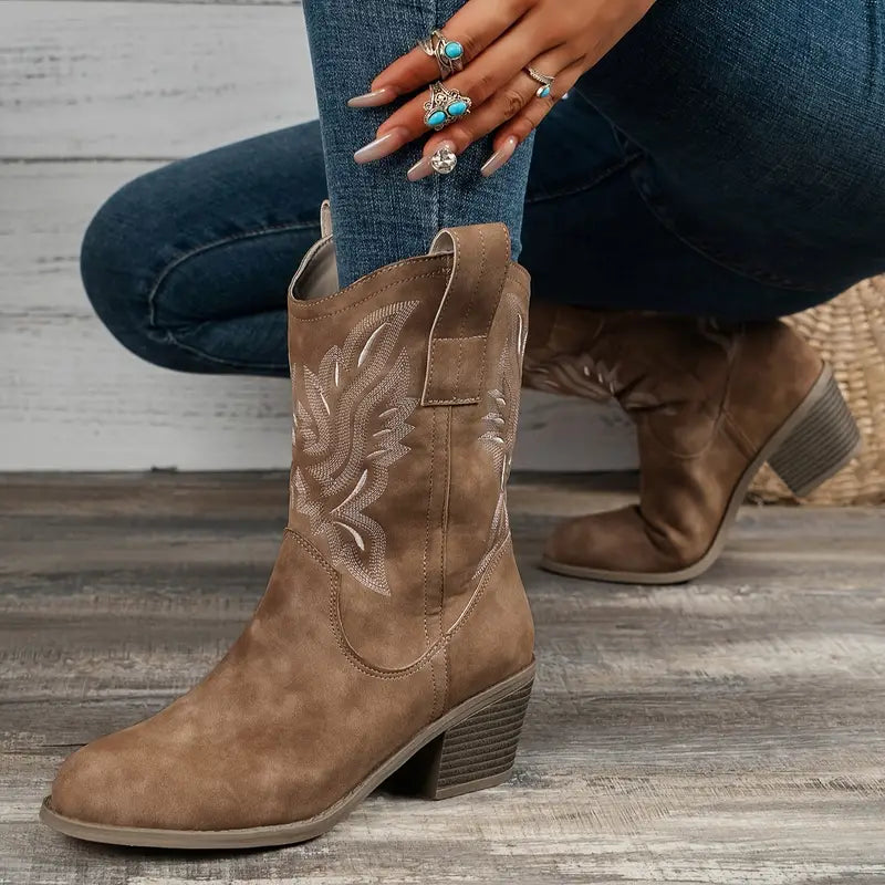 Sophia | Retro Dicke Absatzstiefel