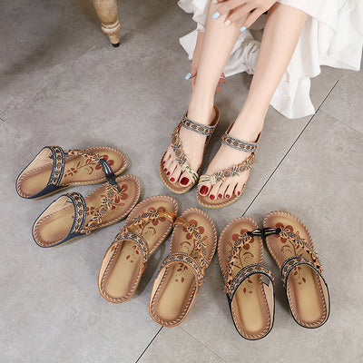 Els - Bequeme Bohemian Frauen Flip Flops