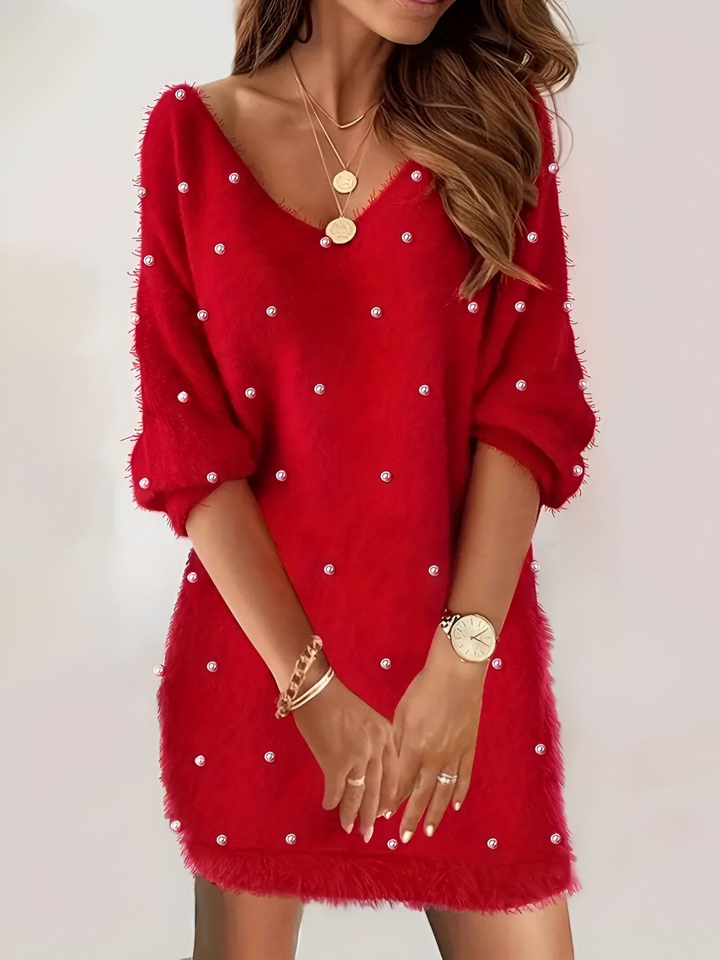 Antonia | Elegantes Blusen-Kleid mit V-Ausschnitt