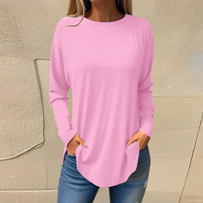 Celia | Einfache Hemden mit Rundhalsausschnitt und Langarmpullover