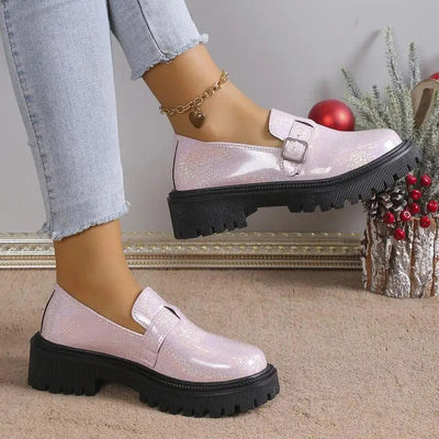 Maxime - Schimmernde Plateau-Loafer für Damen