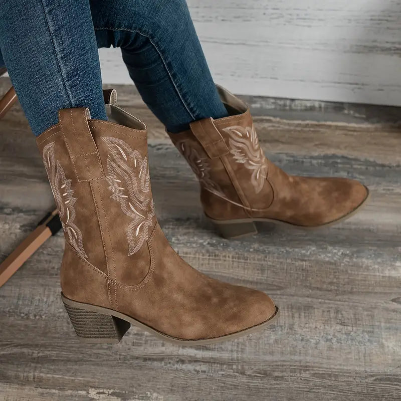 Sophia | Retro Dicke Absatzstiefel