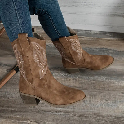 Sophia | Retro Dicke Absatzstiefel