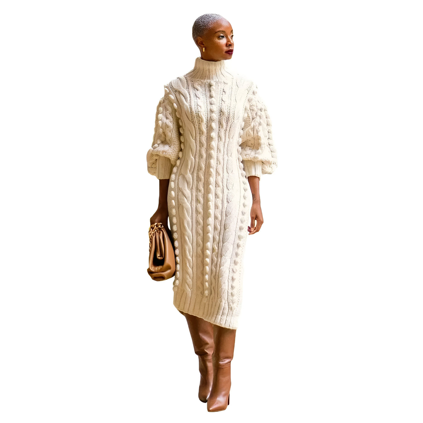 Briana | Sexy Strickkleid mit hohem Schlitz