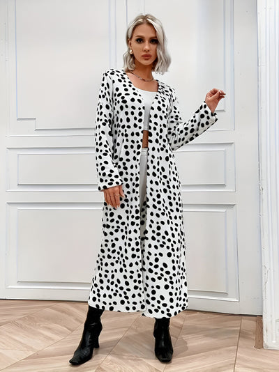 Cornelia | Dalmatiner-Muster Midi-Cardigan