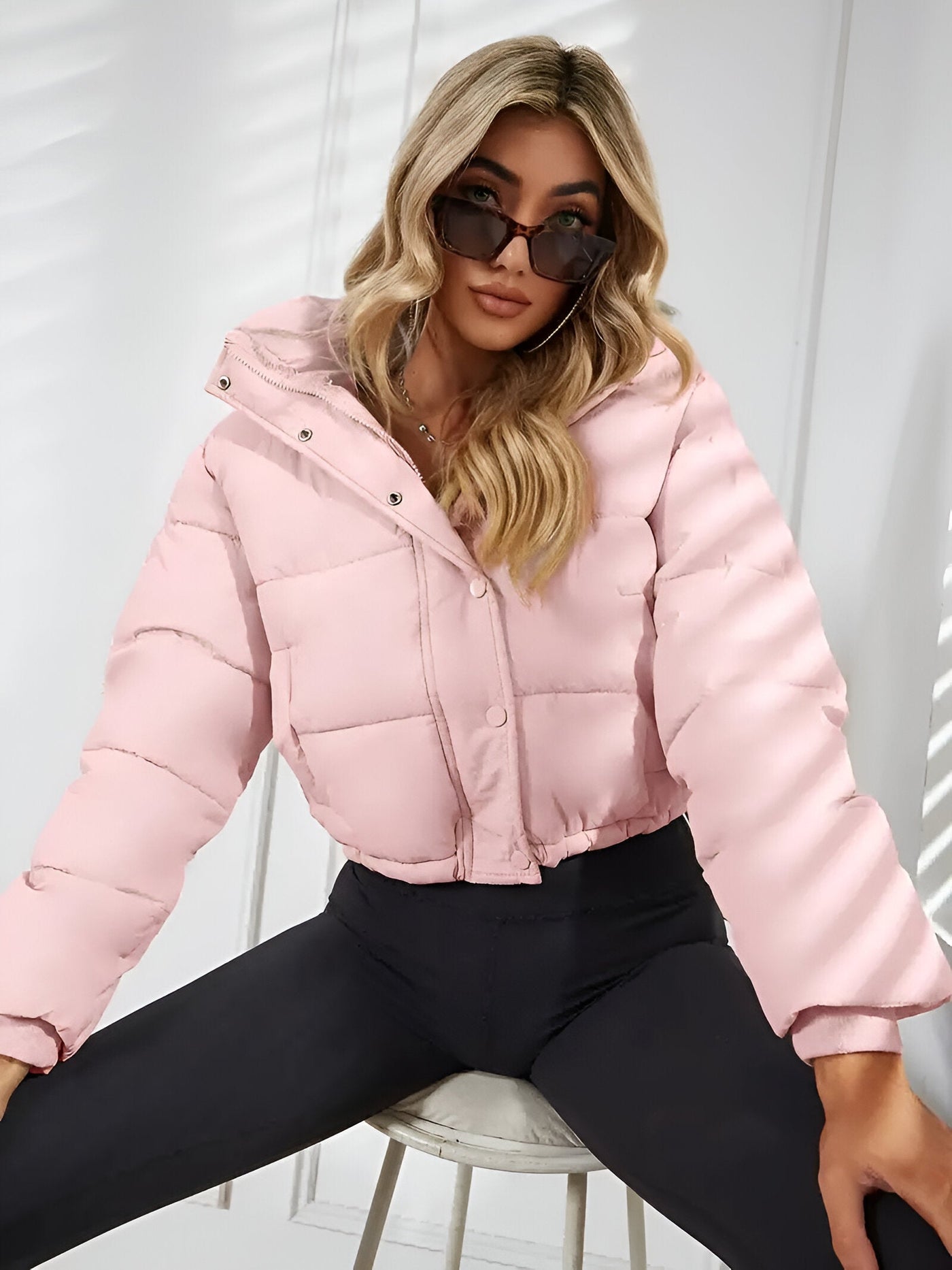 Dana | Ribbed Collar Puffer Jacket