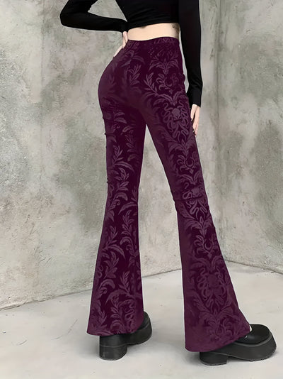Bianca | Elegante Gothic Floral Schlaghosen
