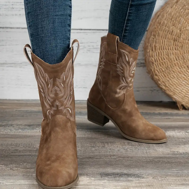 Sophia | Retro Dicke Absatzstiefel