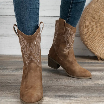 Sophia | Retro Dicke Absatzstiefel