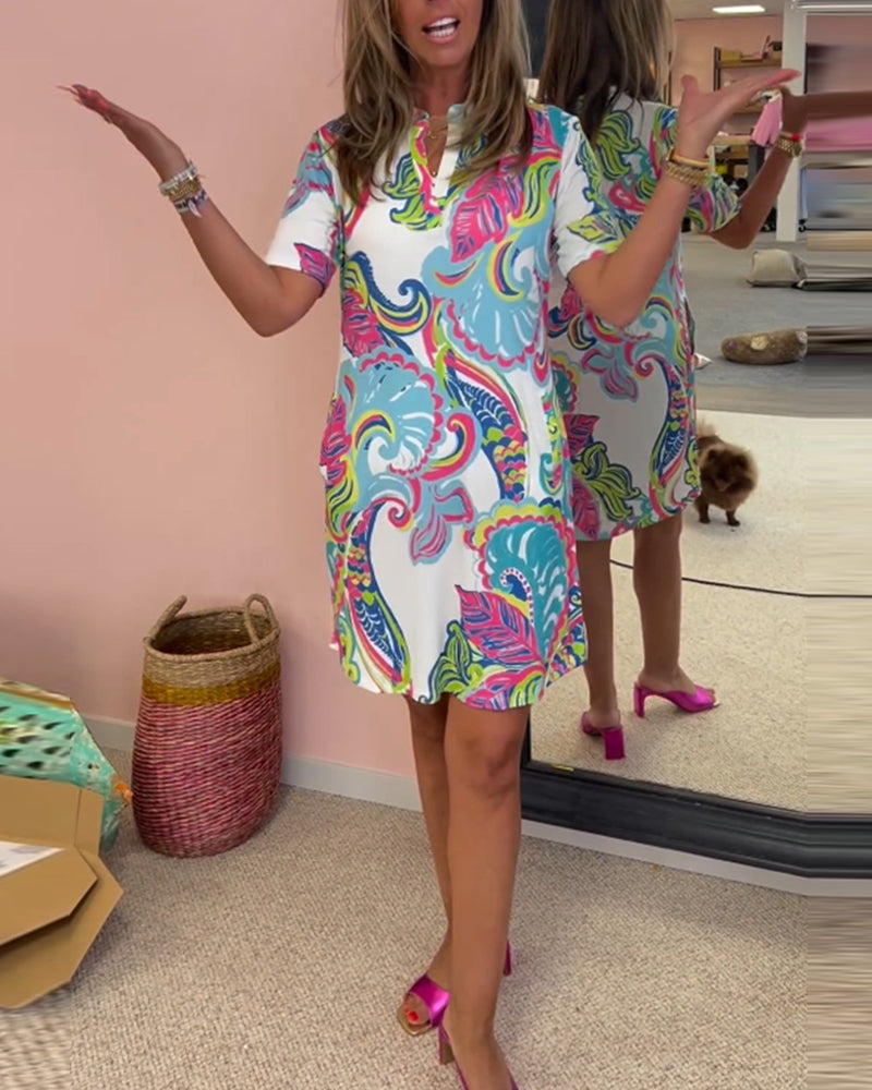 Nadia - Bedrucktes Midi-Kleid