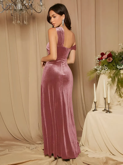 Lilith | Sexy Samt Bodycon Kleid mit Seitenschlitz
