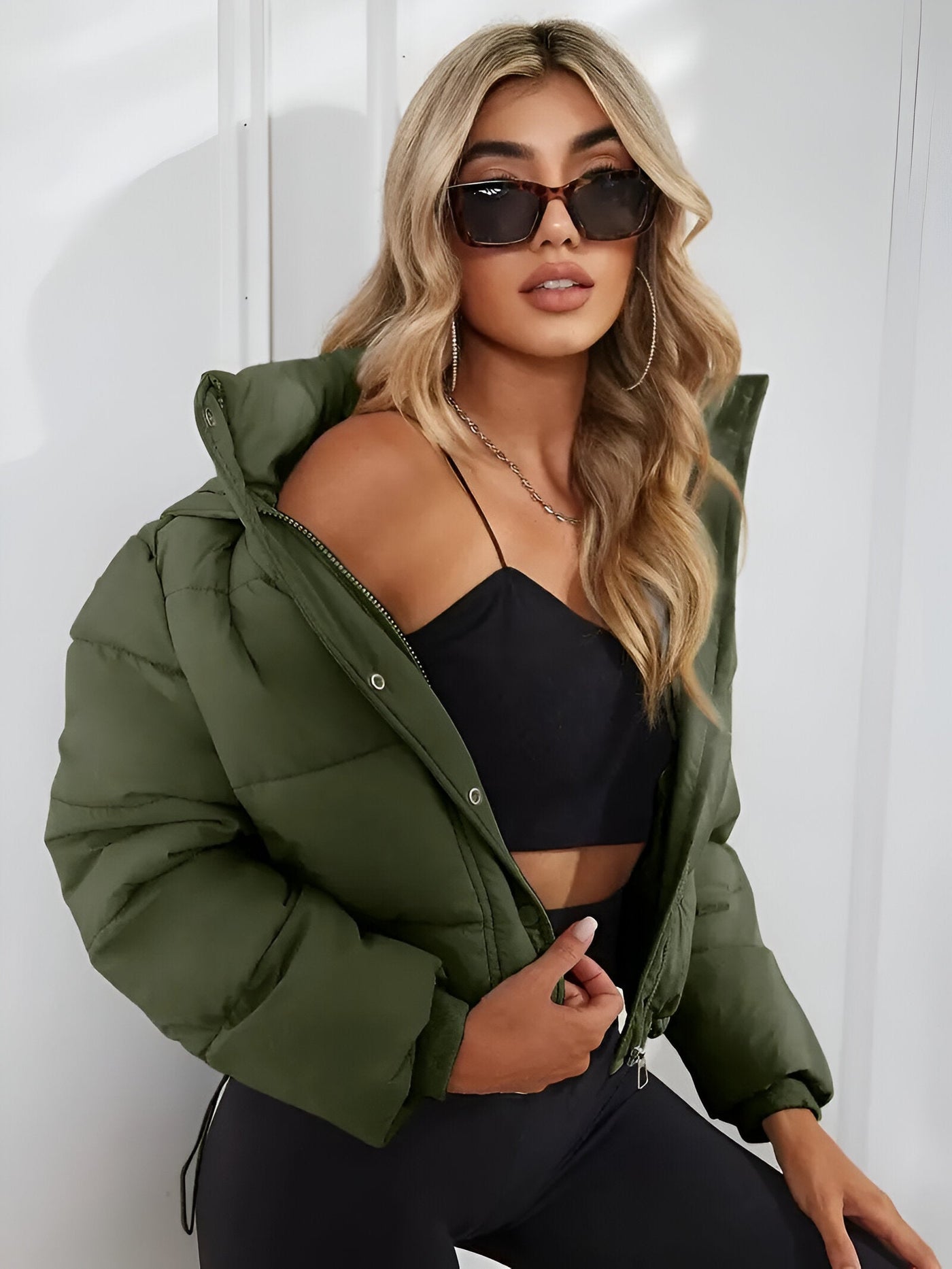 Dana | Ribbed Collar Puffer Jacket