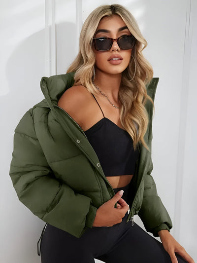 Dana | Ribbed Collar Puffer Jacket