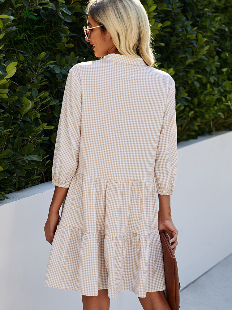 Emy - Karomuster-Cardigan-Kleid