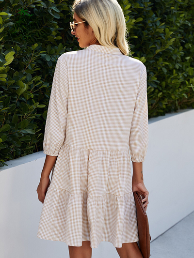 Emy - Karomuster-Cardigan-Kleid