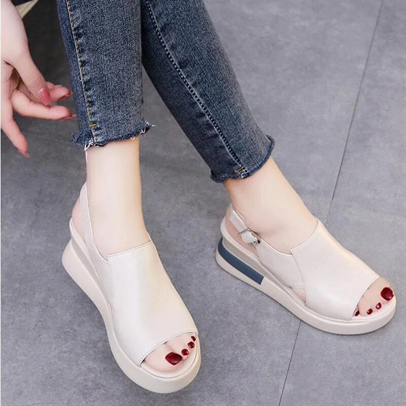Gerda - Bequeme Plateau Sandalen