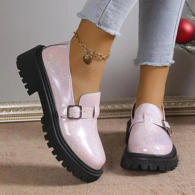 Maxime - Schimmernde Plateau-Loafer für Damen