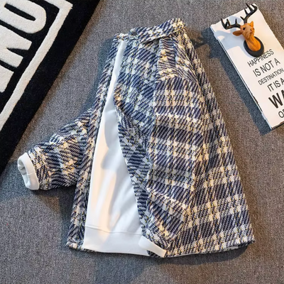 Karierte Strickjacke für Herren