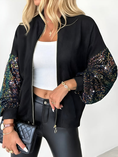Bella | Kuschelige Strickjacke mit hohem Kragen und Reißverschluss