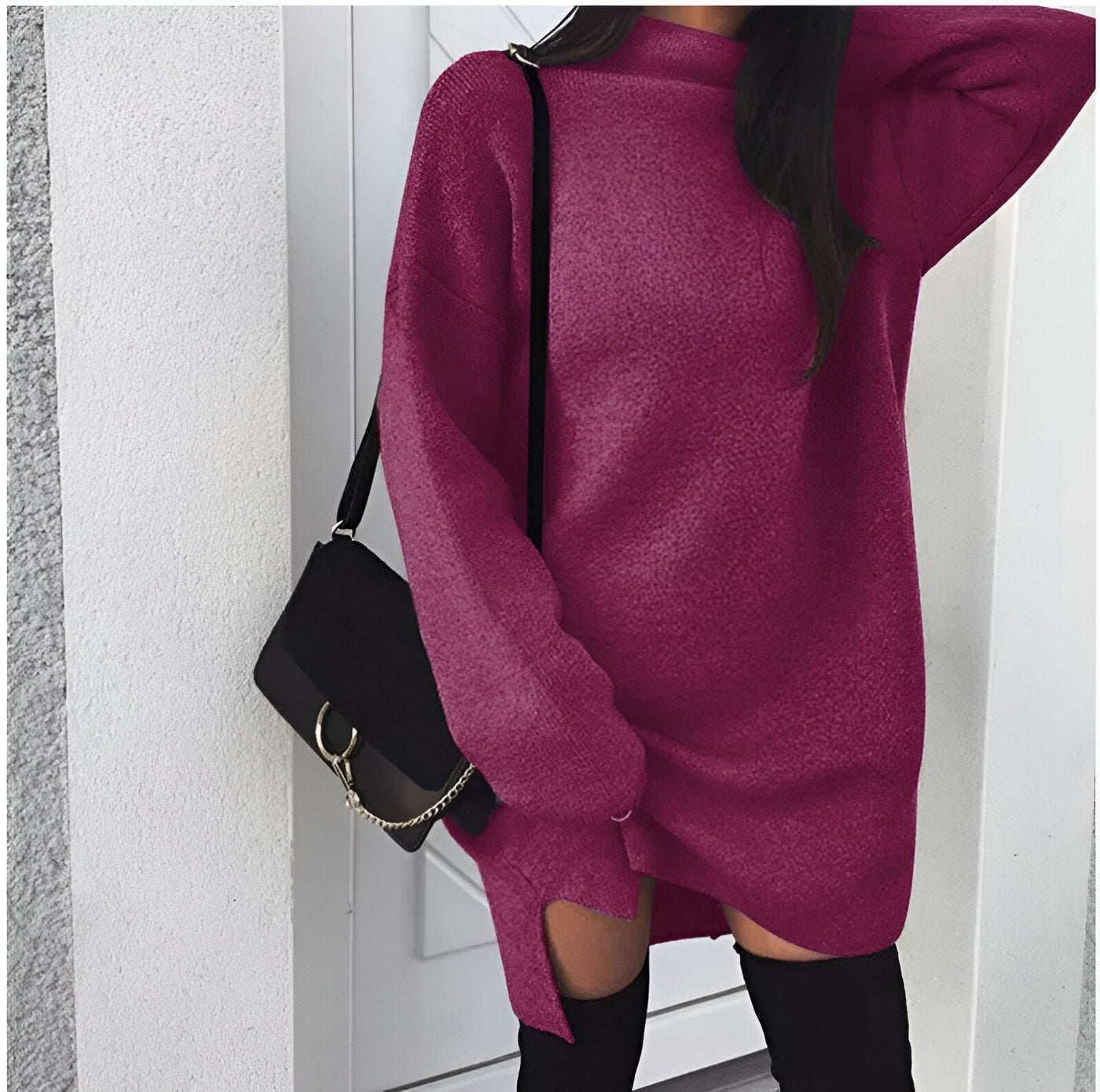 Saskia |  Herbst Oversized Rollkragenkleid