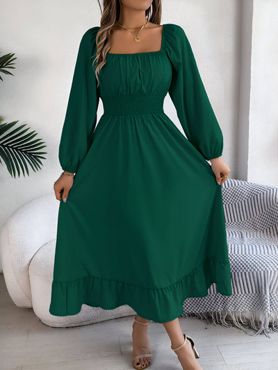 Sarah | Elegantes Hochtaillen-Brautjungfernkleid mit Rüschen
