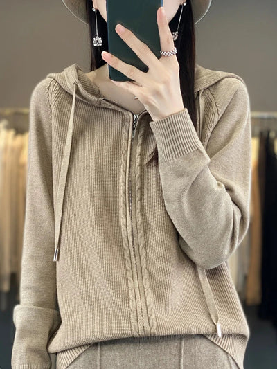 Aleka | Luxuriöser Kapuzen-Cardigan