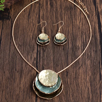 Elegante Vintage Damen Schmuckset mit Choker und Ohrringe
