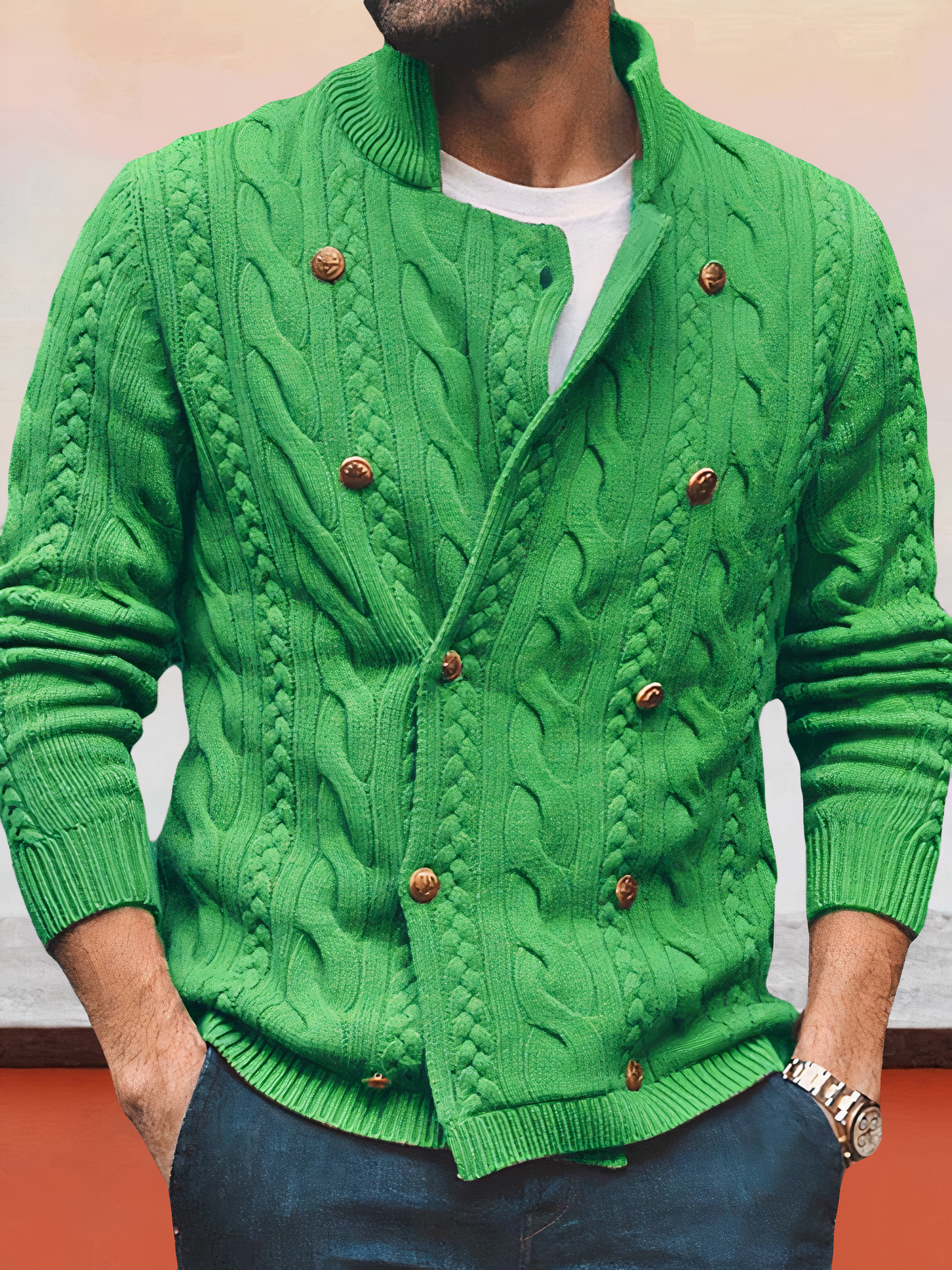 Zweireihiger Pullover für Männer Aidan