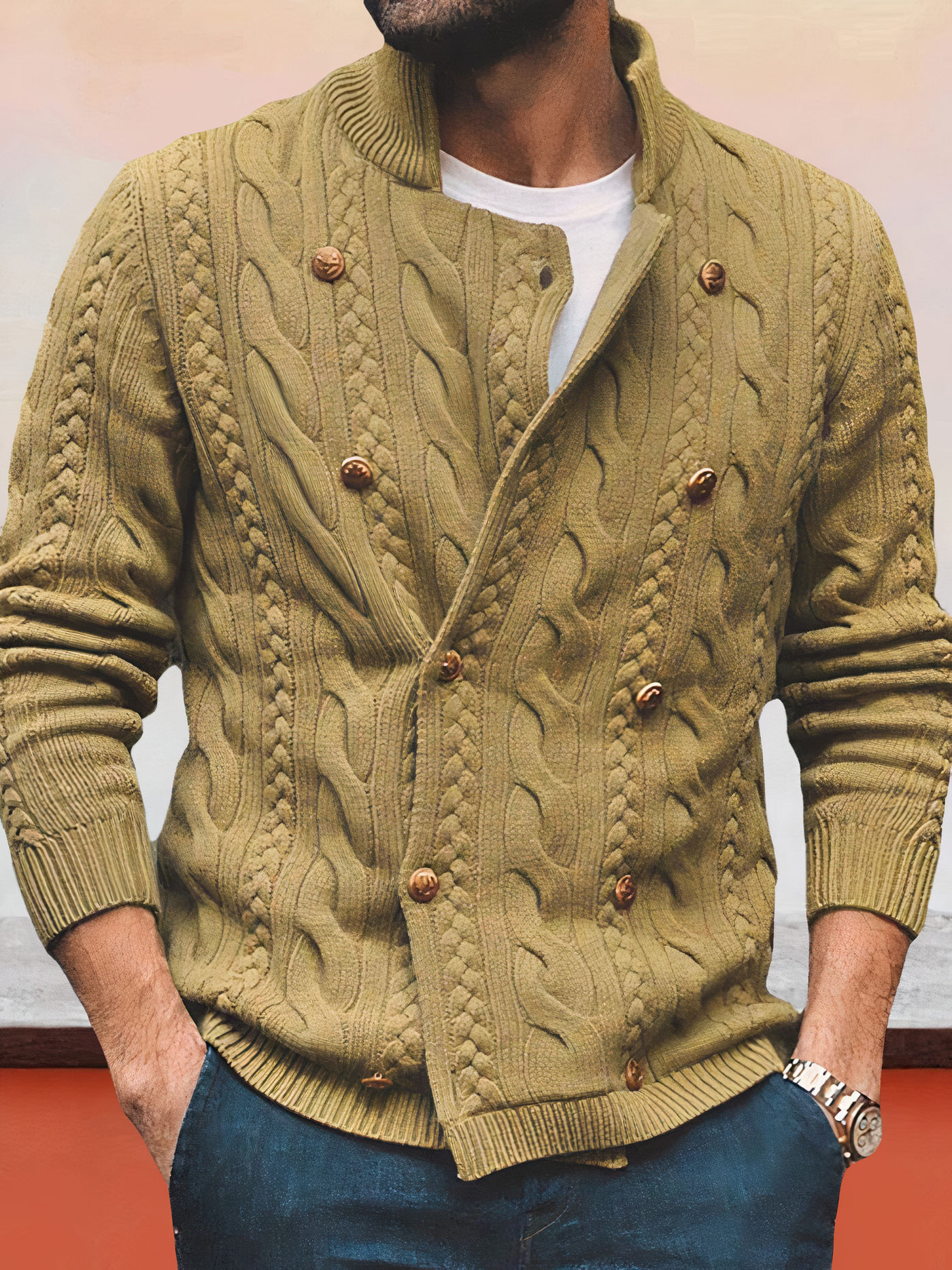 Zweireihiger Pullover für Männer Aidan