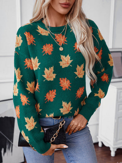 Ember | Gemütlicher Pullover mit Ahornblatt-Muster