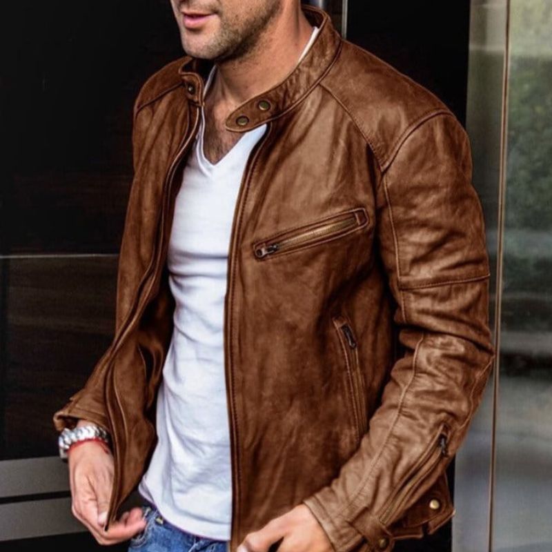 Elegante und Wetterfeste Lederjacke Azlan