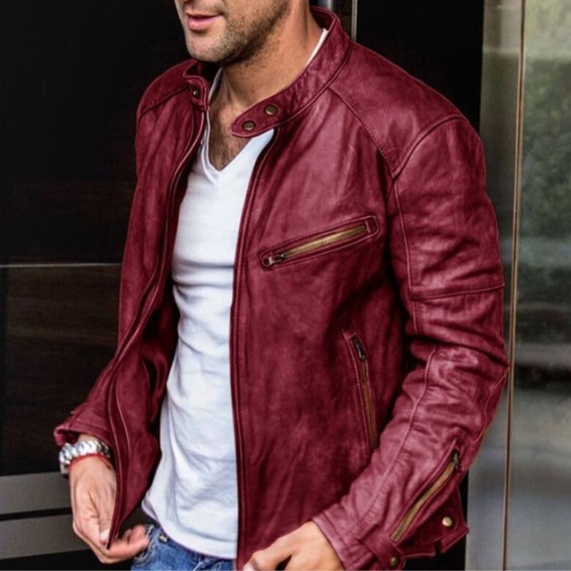 Elegante und Wetterfeste Lederjacke Azlan