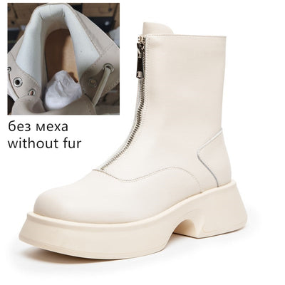 Andrea | Damen Leder Mode Winterstiefel