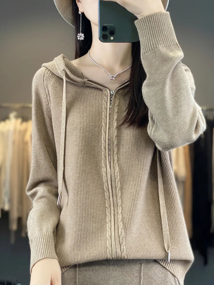 Aleka | Luxuriöser Kapuzen-Cardigan
