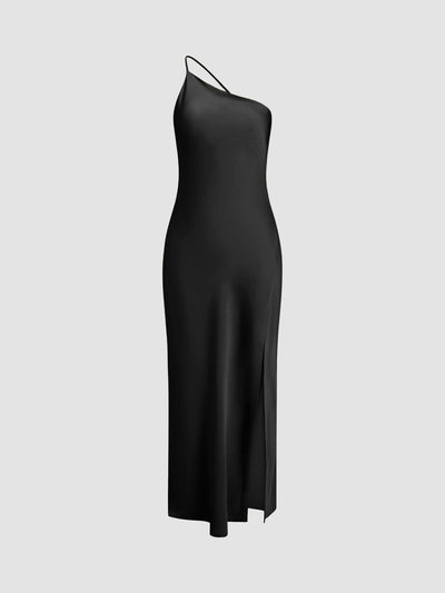 Leonie | Rückenfrei Satin Maxikleid mit zarten Spaghettiträgern – Eleganz & Glamour