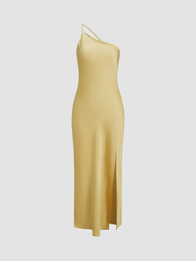 Leonie | Rückenfrei Satin Maxikleid mit zarten Spaghettiträgern – Eleganz & Glamour