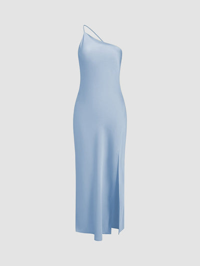 Leonie | Rückenfrei Satin Maxikleid mit zarten Spaghettiträgern – Eleganz & Glamour