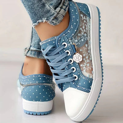 Amina - Blaue Canvas Sneakers für Frauen