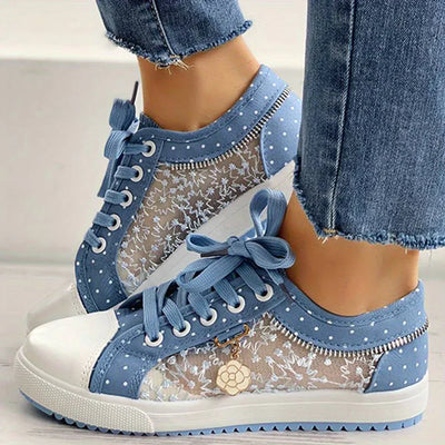 Amina - Blaue Canvas Sneakers für Frauen