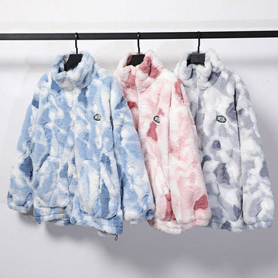 Samira | Neu Frauen Bogen Färbung Lamm Fleece Jacke