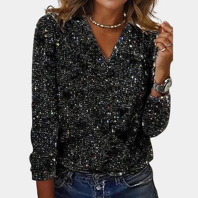 Elysia® | Glitzerndes Oberteil mit V-Ausschnitt