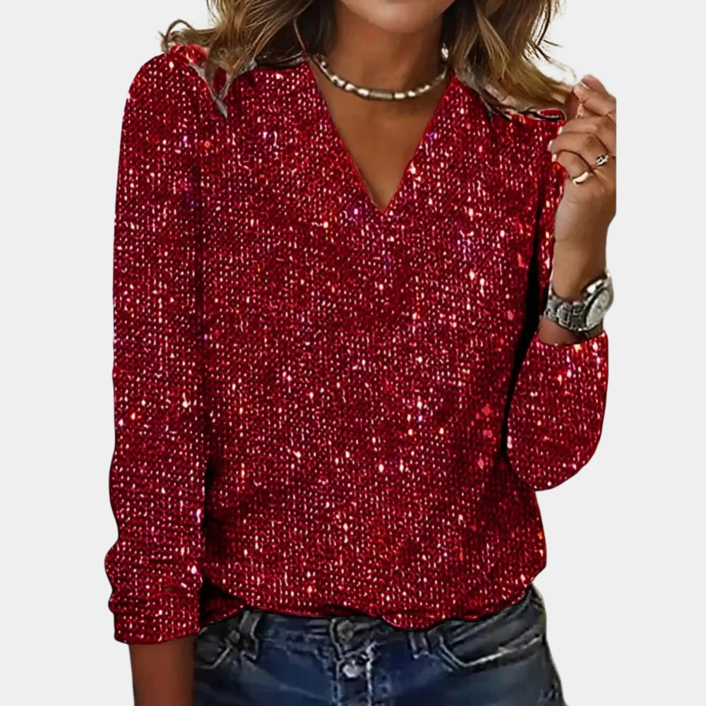 Elysia® | Glitzerndes Oberteil mit V-Ausschnitt