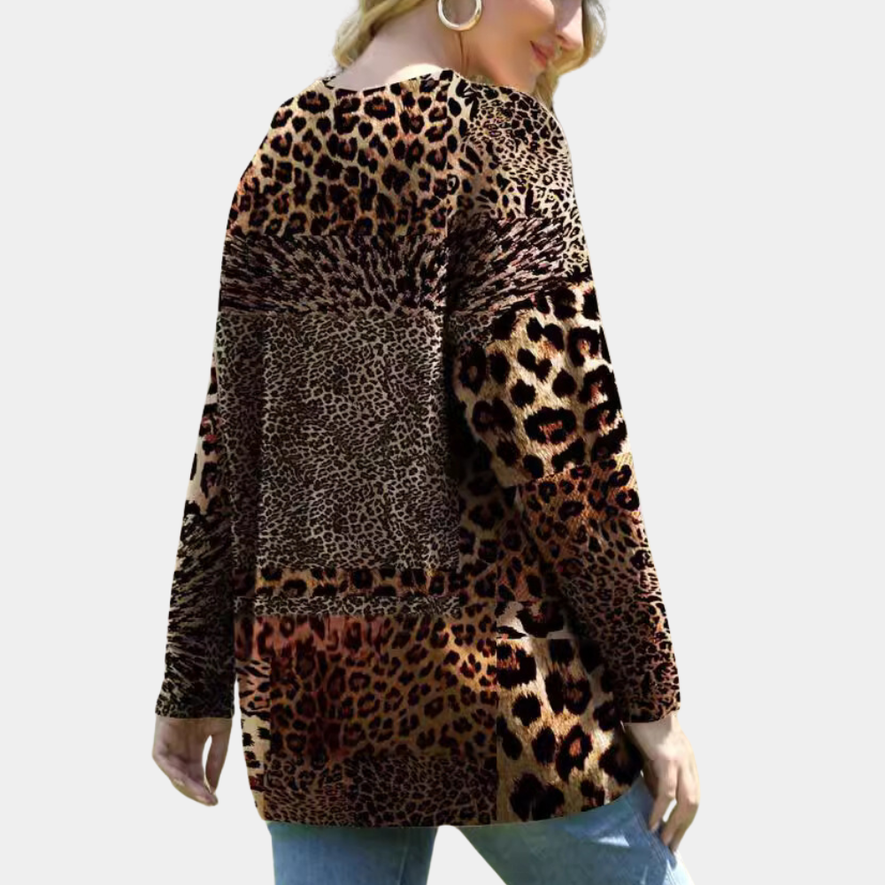 Pullover mit Leopardenmuster für Damen