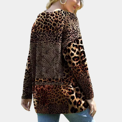 Pullover mit Leopardenmuster für Damen