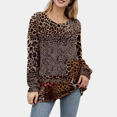 Pullover mit Leopardenmuster für Damen