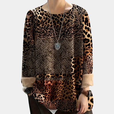 Pullover mit Leopardenmuster für Damen