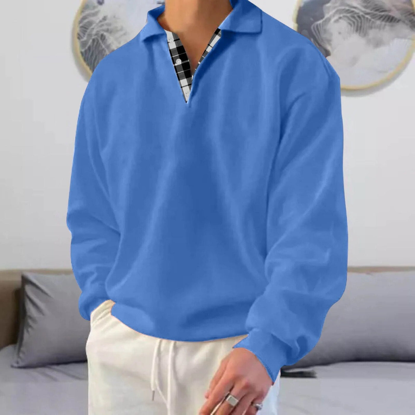 Langarmpullover mit V Ausschnitt Cyrus
